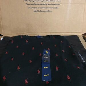Polo Ralph Lauren Black All Over Red Pony Thermal Size M